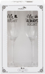 Maturi Mr Right Mrs Always Right &scaron;ampano taurės, dviejų dalių rinkinys, 220 ml
