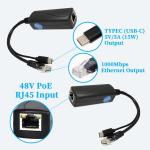2.5g Poe Splitter Type-c 5v/3a, 48v Poe į Usb-c 5v/3a