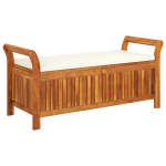 Sodo suoliukas，Sodo suolas，Lauko suoliukas-daiktadėžė su pagalvėle, 126cm, akacijos masyvas CFE6178050