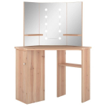 Kampinis Kosmetinis staliukas，Makiažo stalas su LED, ąžuolo, 111x54x141,5cm CFE6166982