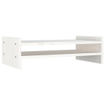 Monitoriaus stovas, baltas, 50x27x15cm, pu&scaron;ies medienos masyvas CFE896156