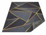 Kilimas svetainei ir virtuvei 300x200 cm neslystantis skalbiamas juodas auksinis loftui