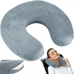Ergonomi&scaron;ka kelioninė pagalvėlė su &bdquo;memory foam&ldquo; užpildu, pilka