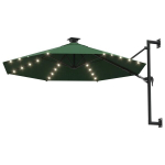 Prie sienos montuojamas sodo skėtis su LED, žalias, 300cm CFE96564