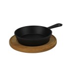 Ketaus keptuvė, porcijinė, 180*30 mm, su rankena ant apvalaus stovo HoReCa