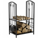Stovas malkoms Ecarla, 73x40x30 cm, juodas, \