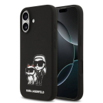 Karl Lagerfeld Apple iPhone 17 dėklas, skysto silikono, KCH Sketch, MagSafe, juodas