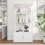 Vitrina, 79x35x166 cm,Su LED &scaron;viesos juostele, Balta