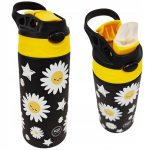 Coolpack metalinis butelis Bono daisy juodos spalvos - PATIO