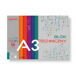 Techninis bloknotas A3, spalvotas, 180g, 10 lapų - Penword