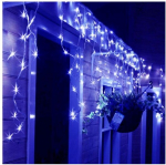Airi 200 LED 8 metrai lempučių lauko girlianda varvekliai su baltu laidu, mėlynos spalvos flash