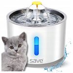 Automatinis gyvūnų girdytuvas save l-3, 2.4 l, nerūdijančio plieno dubuo, tylus siurblys, anglies filtras