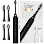 Galingas elektrinis dantų &scaron;epetėlis LIVMAN X-3 su 6 valymo režimais ir USB įkrovimu, 1,5W