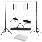 Fotostudijos komplektas su &scaron;viesdėžėmis ir fonu