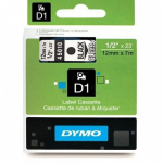 dymo originalios juostos kasetė, dymo, 45010, s0720500, juodas spausdinimo/permatomas pagrindas, 7 m, 12 mm, d1