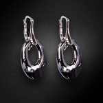 Sidabriniai auskarai moterims DiamondSky Helios Silver Night su Swarovski kristalais