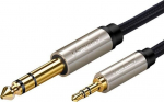 Audio kabelis TRS mini jack 3,5 mm - jack 6,35 mm 1 m, pilkas