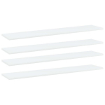 Knygų lentynos plok&scaron;tės, 4vnt., 100x20x1,5 cm, baltos