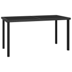 Sodo valgomojo stalas, 140x70x73cm, juodas