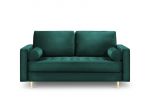 Dvivietė sofa Milo Casa Santo, &scaron;viesiai žalia/aukso spalvos