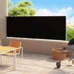 I&scaron;traukiama &scaron;oninė kiemo pertvara vidaXL, 180x500 cm, juoda