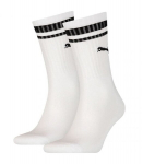Sportinės kojinės vyrams Puma Crew Heritage Stripe, baltos, 2 poros