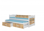 Vaiki&scaron;ka lova Adrk Furniture Tiarro 90x200 cm su &scaron;onine apsauga, balta/ruda