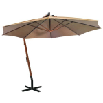 Kabantis skėtis su stulpu, 3,5x2,9 m, rudas