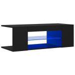 Televizoriaus spintelė su LED ap&scaron;vietimu, 90x39x30 cm, juoda