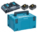 Priedų rinkinys Makita PowerPack 18 V 2x6,0 Ah akum.+ pakrovėjas