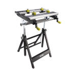 RYOBI - Sulankstomas reguliuojamas aliuminio stalas - 600 x 570 x 760 - Su 4 žandikauliais ir tarnybiniu raktu - RWB03