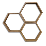 3-jų lentynų komplektas Kalune Design HEX001, rudas