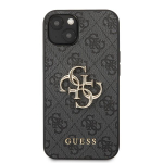 Guess PU 4G Metal Logo Case skirtas iPhone 13, pilkas