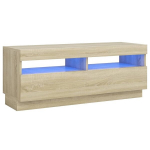 Televizoriaus spintelė su LED ap&scaron;vietimu, 100x35x40 cm, ruda