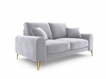 Dvivietė sofa Mazzini Sofas Madara, veliūras, sidabrinės/auksinės spalvos