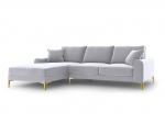Mink&scaron;tas kampas Mazzini Sofas Madara, veliūras, sidabrinės/auksinės spalvos