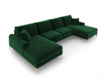 Mink&scaron;tas kampas Mazzini Sofas Madara 6S, tamsiai žalias/auksinės spalvos