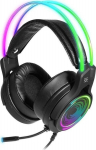 defender cosmo pro rgb, žaidimų ausinės su mikrofonu, garsumo reguliatoriumi, juodos spalvos, 7.1 (prakti&scaron;kai), 50 mm usb tipo keitiklis