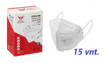 Respiratorius FFP2, 5 sluoksnių, pagamintas Lietuvoje, baltas, 15 vnt.