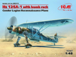 Klijuojamas Modelis ICM 48213 Hs 126A-1 with bomb rack, Condor Legion Reconnaissance Plane 1/48