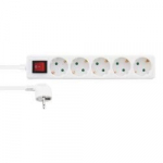 Ilgiklis Nordic Quality 5 lizdų, 1m su jungikliu, baltas / 322143