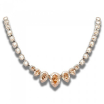 Kaklo papuo&scaron;alas moterims DiamondSky &bdquo;Leonora (Golden Shadow)&ldquo; su Swarovski kristalais