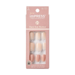Priklijuojami nagai imPRESS Press-On Manicure Bare But Butter Short Nails Nude, 30 vnt., S dydis