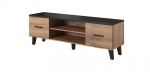 TV spintelė Cama Meble Lotta 160 2D2K, ruda/juoda