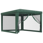 Proginė palapinė su 4 tinklinėmis sienomis, HDPE, 3x4m, žalia, Žalia