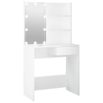 Kosmetinis staliukas su LED ap&scaron;vietimu, 74,5x40x141cm, balta