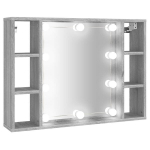Veidrodinė spintelė su led ap&scaron;vietimu, pilka ąžuolo, 76x15x55cm