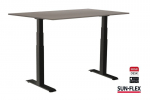 Reguliuojamo auk&scaron;čio stalas SUN-FLEX&reg;EASYDESK ADAPT, elektrinis, dviejų variklių, juodas rėmas, 140x80 cm, pilkas stalvir&scaron;is