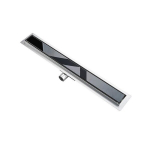 Latakas Sleek, stiklinės grotelės, 600 mm, juodos