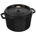 STAUB Apvalus auk&scaron;tas ketaus puodas LA COCOTTE 4,8 l, juodas
